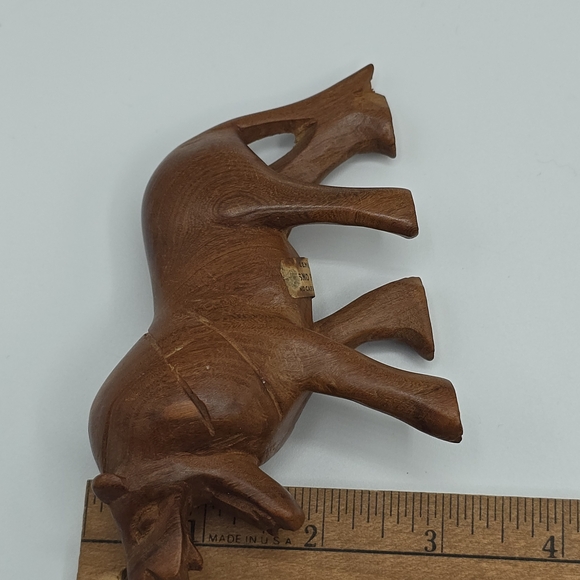 Hand Carved Kenyan Wood Lion Figurine Safari Animal Statue Genuine Kenya 4.5" - Picture 9 of 9